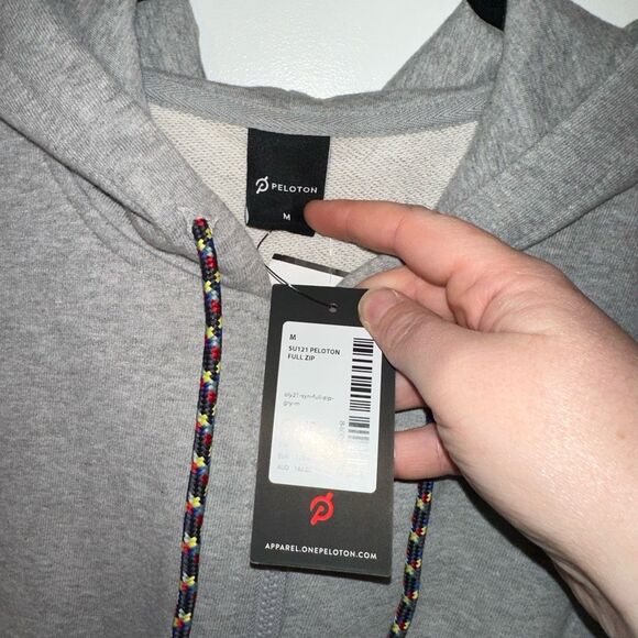 Peloton Rainbow Graphic Full Zip Gray Hoodie Size Medium NWT - Picture 5 of 6